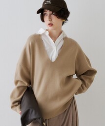Rouge vif（ルージュヴィフ）の「レイヤード風シャツドッキングニットプルオーバー（ニット/セーター・レディース）」
