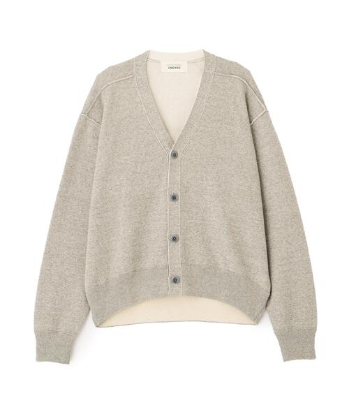 human woman(ヒューマンウーマン)の「◆UNDYEDコラボダブルフェイスニットソーカーディガン(Tシャツ/カットソー・レディース・グレー/ベージュ・MEDIUM)」の3枚目の写真