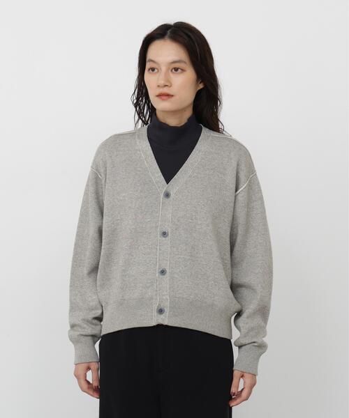human woman(ヒューマンウーマン)の「◆UNDYEDコラボダブルフェイスニットソーカーディガン(Tシャツ/カットソー・レディース・グレー/ベージュ・MEDIUM)」の6枚目の写真