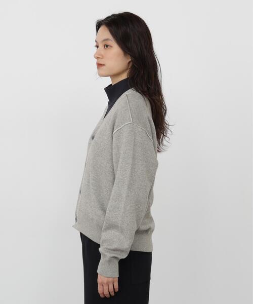 human woman(ヒューマンウーマン)の「◆UNDYEDコラボダブルフェイスニットソーカーディガン(Tシャツ/カットソー・レディース・グレー/ベージュ・MEDIUM)」の7枚目の写真