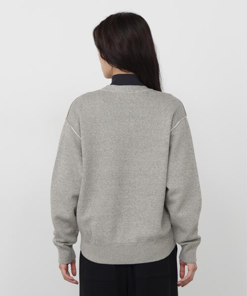 human woman(ヒューマンウーマン)の「◆UNDYEDコラボダブルフェイスニットソーカーディガン(Tシャツ/カットソー・レディース・グレー/ベージュ・MEDIUM)」の8枚目の写真