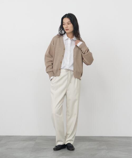 human woman(ヒューマンウーマン)の「◆UNDYEDコラボダブルフェイスニットソーカーディガン(Tシャツ/カットソー・レディース・グレー/ベージュ・MEDIUM)」の15枚目の写真