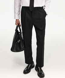 Wool Blend Comfort Tapered-Fit Pants (Black) TNPA6F100BK
