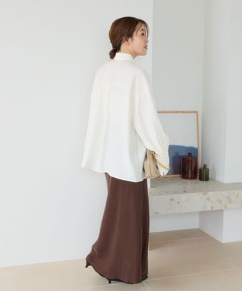 le.coeur blanc(ルクールブラン)の「ボウタイソフトツイルブラウス(シャツ/ブラウス・レディース・ブラック/モカ/オフホワイト・38)」の12枚目の写真