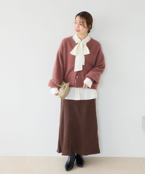 le.coeur blanc(ルクールブラン)の「ボウタイソフトツイルブラウス(シャツ/ブラウス・レディース・ブラック/モカ/オフホワイト・38)」の15枚目の写真
