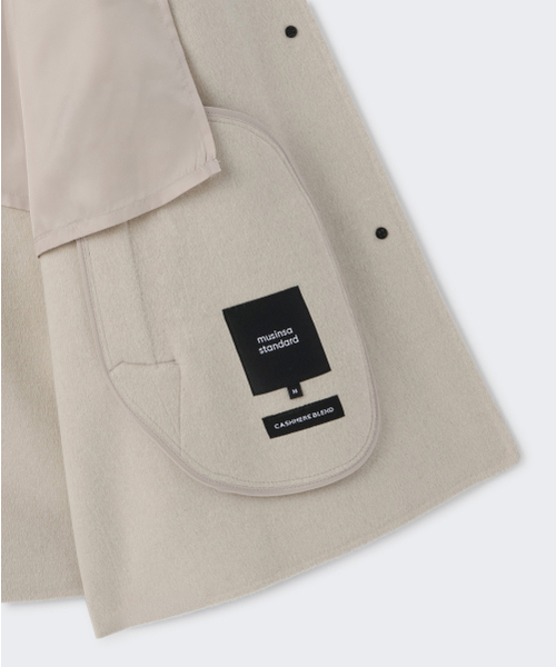 MUSINSA STANDARD WOMAN（ムシンサスタンダードウーマン）の「ウィメンズカシミヤブレンドハンドメイドハーフバルマカンローブコート[ダスティクリーム]（チェスターコート・レディース・その他・LARGE/MEDIUM/SMALL/X-SMALL）」の8枚目の写真
