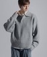 ELLUV（エルブ）の「【ELLUV/エルヴ】ウールブレンドエレガンスラメ AWニット ショート丈長袖ポロシャツ（ポロシャツ・S）」