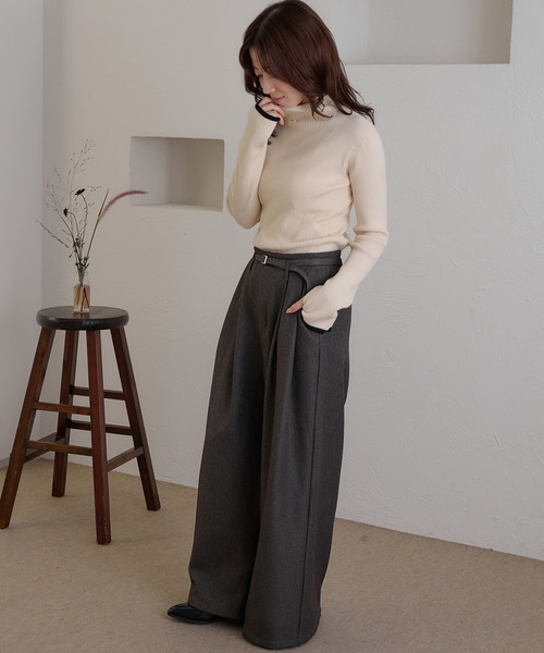raffime(ラフィミー)の「【Raffime】袖配色杢リブニット(ニット/セーター・レディース・ベージュ/ブラック系その他/アイボリー/グリーン/ボルドー・フリー)」の14枚目の写真