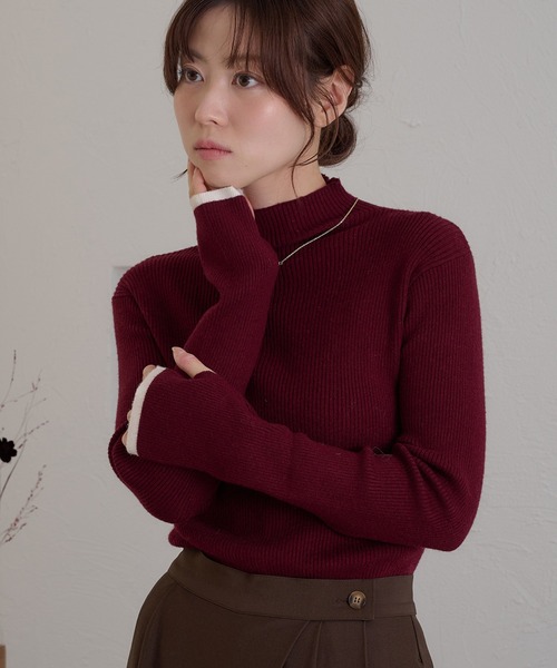 raffime(ラフィミー)の「【Raffime】袖配色杢リブニット(ニット/セーター・レディース・ベージュ/ブラック系その他/アイボリー/グリーン/ボルドー・フリー)」の22枚目の写真