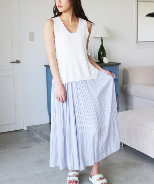 FREE'S MART（フリーズマート）の「消しプリーツワイドパンツ（その他パンツ・レディース・ベージュ/ブルー/ホワイト・FREE）」の8枚目の写真