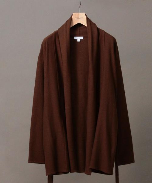 BEAUTY&YOUTH UNITED ARROWS（ビューティーアンドユースユナイテッドアローズ）の「BY ∴ エアフロート ラップ カーディガン -MADE IN JAPAN-◆（カーディガン/ボレロ・メンズ・ダークグレー/ブラウン/ネイビー・SMALL/MEDIUM/LARGE/X-LARGE）」の2枚目の写真
