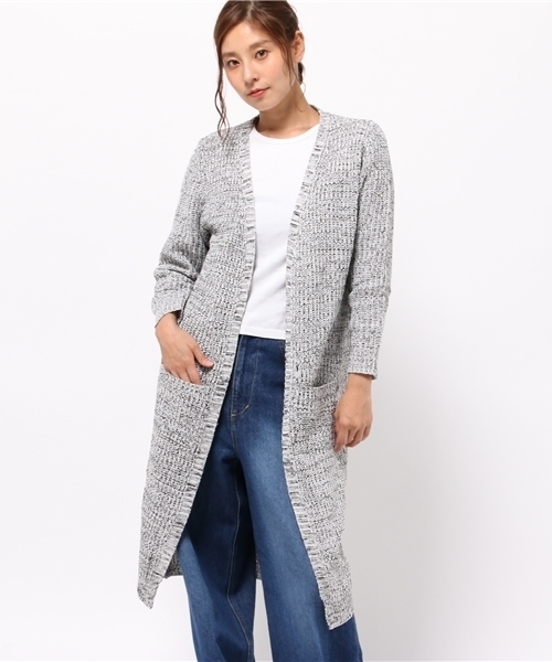 KOBE LETTUCE(コウベレタス)の「ローゲージニット ロングカーディガン(カーディガン/ボレロ・レディース・ホワイト系その他/ライトグレー/ネイビー/ライトカーキ/ライトベージュ/イエロー系その他/ブラック・ONE SIZE)」の16枚目の写真