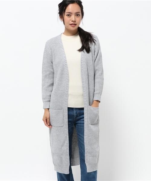 KOBE LETTUCE(コウベレタス)の「ローゲージニット ロングカーディガン(カーディガン/ボレロ・レディース・ホワイト系その他/ライトグレー/ネイビー/ライトカーキ/ライトベージュ/イエロー系その他/ブラック・ONE SIZE)」の17枚目の写真