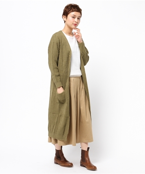 KOBE LETTUCE(コウベレタス)の「ローゲージニット ロングカーディガン(カーディガン/ボレロ・レディース・ホワイト系その他/ライトグレー/ネイビー/ライトカーキ/ライトベージュ/イエロー系その他/ブラック・ONE SIZE)」の19枚目の写真