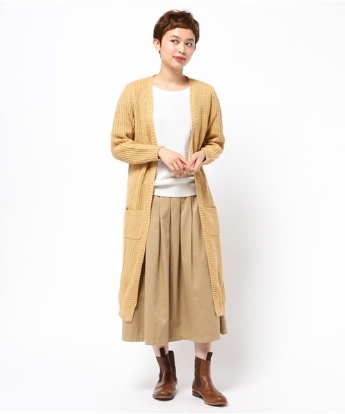 KOBE LETTUCE(コウベレタス)の「ローゲージニット ロングカーディガン(カーディガン/ボレロ・レディース・ホワイト系その他/ライトグレー/ネイビー/ライトカーキ/ライトベージュ/イエロー系その他/ブラック・ONE SIZE)」の7枚目の写真