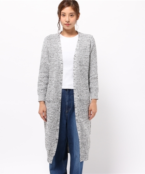 KOBE LETTUCE(コウベレタス)の「ローゲージニット ロングカーディガン(カーディガン/ボレロ・レディース・ホワイト系その他/ライトグレー/ネイビー/ライトカーキ/ライトベージュ/イエロー系その他/ブラック・ONE SIZE)」の10枚目の写真