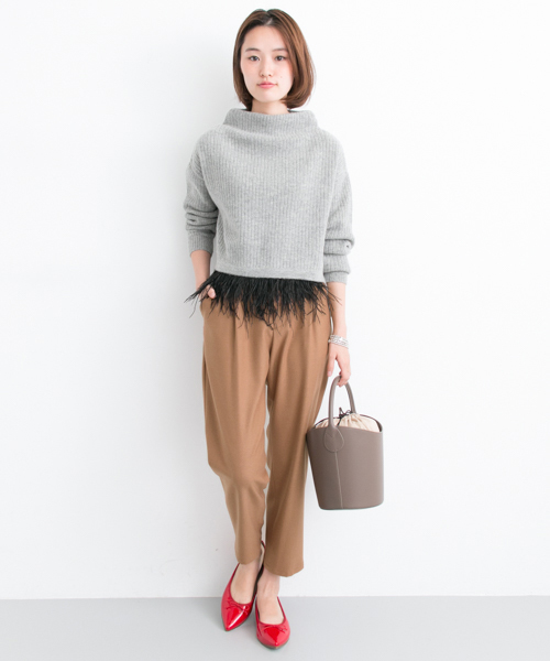 URBAN RESEARCH（アーバンリサーチ）の「 UR 起毛ウエストゴムテーパードパンツ（その他パンツ・レディース・ブラウン系その他/ライトグレー/チェック・38/36）」の4枚目の写真