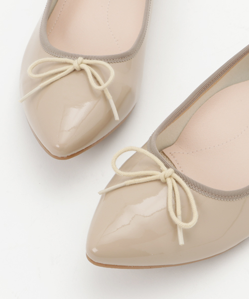 【防水加工】 レインストレッチエナメルポインテッドバレエシューズ 【MADE IN JAPAN】（バレエシューズ）｜Balancoire（ブランコアール）