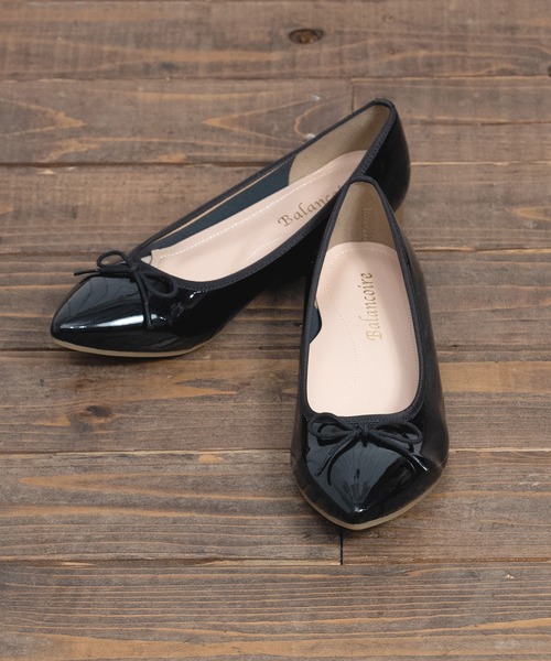 【防水加工】 レインストレッチエナメルポインテッドバレエシューズ 【MADE IN JAPAN】（バレエシューズ）｜Balancoire（ブランコアール）