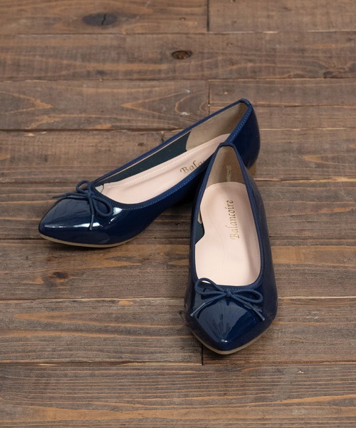 【防水加工】 レインストレッチエナメルポインテッドバレエシューズ 【MADE IN JAPAN】（バレエシューズ）｜Balancoire（ブランコアール）