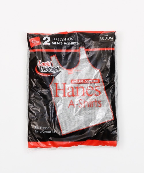 HANES(ヘインズ)の「【Hanes/ヘインズ】【2枚組】メンズ Aシャツ(タンクトップ・メンズ・ブラック/ホワイト/ヘザーグレー/その他1・SMALL/LARGE/MEDIUM)」の21枚目の写真