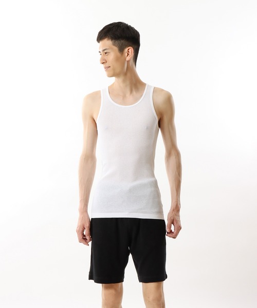 HANES（ヘインズ）の「【Hanes/ヘインズ】【2枚組】メンズ Aシャツ（タンクトップ・メンズ・ブラック/ホワイト/ヘザーグレー/その他1・SMALL/LARGE/MEDIUM）」の14枚目の写真