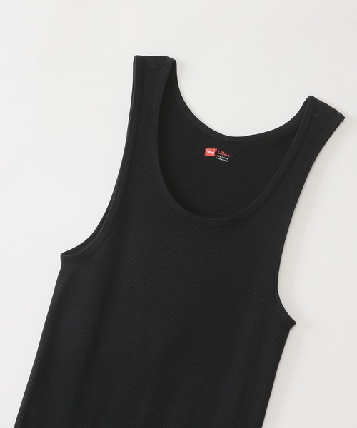 HANES（ヘインズ）の「【Hanes/ヘインズ】【2枚組】メンズ Aシャツ（タンクトップ・メンズ・ブラック/ホワイト/ヘザーグレー/その他1・SMALL/LARGE/MEDIUM）」の8枚目の写真