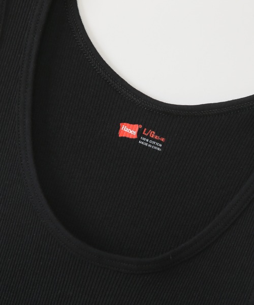 HANES（ヘインズ）の「【Hanes/ヘインズ】【2枚組】メンズ Aシャツ（タンクトップ・メンズ・ブラック/ホワイト/ヘザーグレー/その他1・SMALL/LARGE/MEDIUM）」の7枚目の写真