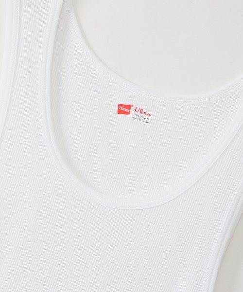 HANES（ヘインズ）の「【Hanes/ヘインズ】【2枚組】メンズ Aシャツ（タンクトップ・メンズ・ブラック/ホワイト/ヘザーグレー/その他1・SMALL/LARGE/MEDIUM）」の12枚目の写真