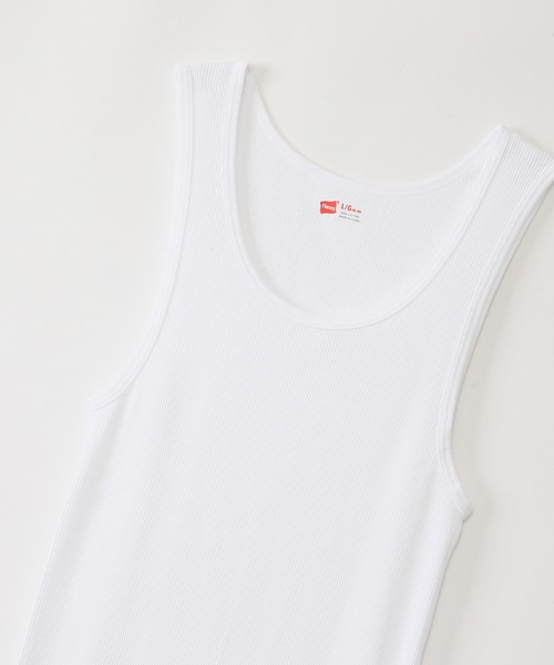 HANES（ヘインズ）の「【Hanes/ヘインズ】【2枚組】メンズ Aシャツ（タンクトップ・メンズ・ブラック/ホワイト/ヘザーグレー/その他1・SMALL/LARGE/MEDIUM）」の11枚目の写真