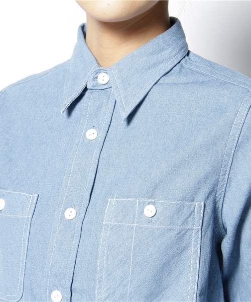 BEAMS BOY（ビームスボーイ）の「BEAMS BOY /　デニム ペニーワークシャツ **（シャツ/ブラウス・レディース・ブルー/ネイビー・ONE SIZE）」の6枚目の写真
