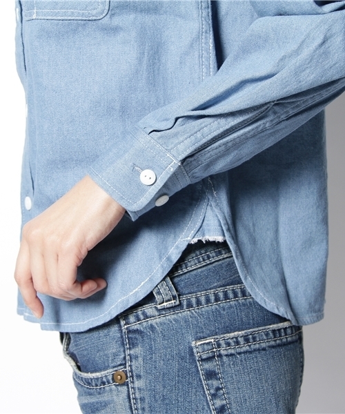BEAMS BOY（ビームスボーイ）の「BEAMS BOY /　デニム ペニーワークシャツ **（シャツ/ブラウス・レディース・ブルー/ネイビー・ONE SIZE）」の7枚目の写真
