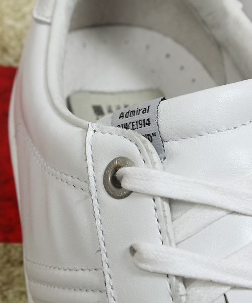 Admiral(アドミラル)の「追加生産決定!【Admiral(アドミラル)】別注 レザースニーカー/レースアップ(スニーカー・メンズ・ホワイト・L/S/M)」の10枚目の写真