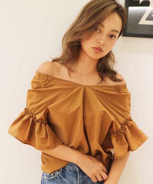 FREE'S MART | Ｂａｃｋ釦フリルスリーブブラウス(シャツ/ブラウス)