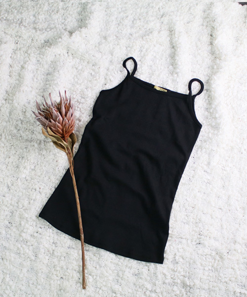 reca(レカ)の「コットン無地キャミソール(タンクトップ・レディース・ベージュ系その他/カーキ/チャコールグレー/グレー/オフホワイト/ネイビー/ブラック・L/LL/M)」の3枚目の写真