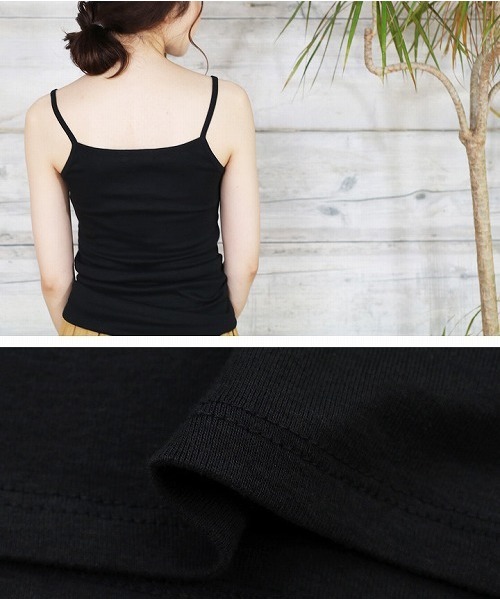 reca(レカ)の「コットン無地キャミソール(タンクトップ・レディース・ベージュ系その他/カーキ/チャコールグレー/グレー/オフホワイト/ネイビー/ブラック・L/LL/M)」の9枚目の写真