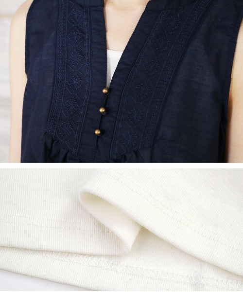 reca(レカ)の「コットン無地キャミソール(タンクトップ・レディース・ベージュ系その他/カーキ/チャコールグレー/グレー/オフホワイト/ネイビー/ブラック・L/LL/M)」の15枚目の写真