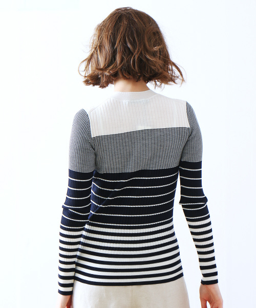 36Quatre-Neuf（カトルナフ）の「ハイゲージリブニット【BAILA 2017年11月号 P.61掲載】（ニット/セーター・レディース・レッド/ベージュ/グリーン系その他3/チャコールグレー/ブラック/その他1・FREE）」の14枚目の写真