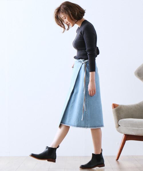 36Quatre-Neuf（カトルナフ）の「ハイゲージリブニット【BAILA 2017年11月号 P.61掲載】（ニット/セーター・レディース・レッド/ベージュ/グリーン系その他3/チャコールグレー/ブラック/その他1・FREE）」の9枚目の写真