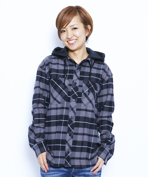X-girl（エックスガール）の「COLORFUL PLAID SHIRT（シャツ/ブラウス・レディース・ブラック/グリーン/ブルー/ピンク/レッド/オレンジ・1/2）」の2枚目の写真