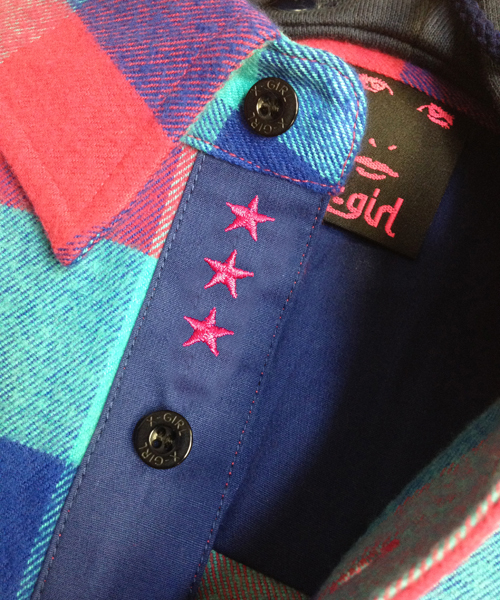 X-girl（エックスガール）の「COLORFUL PLAID SHIRT（シャツ/ブラウス・レディース・ブラック/グリーン/ブルー/ピンク/レッド/オレンジ・1/2）」の11枚目の写真