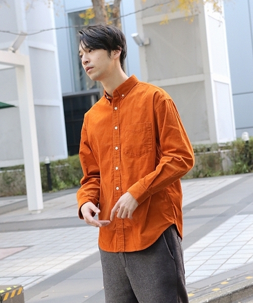 niko and...（ニコアンド）の「Nコーデュロイボタンダウンシャツ【niko and ...】（シャツ/ブラウス・メンズ・ベージュ/オレンジ/チャコール・MEDIUM/LARGE）」の3枚目の写真