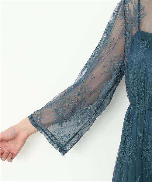 ADAM ET ROPE'（アダムエロペ）の「ボーダーレース重ね着ドレス（ワンピース・レディース・ブラック/ブルー系その他4・FREE）」の5枚目の写真