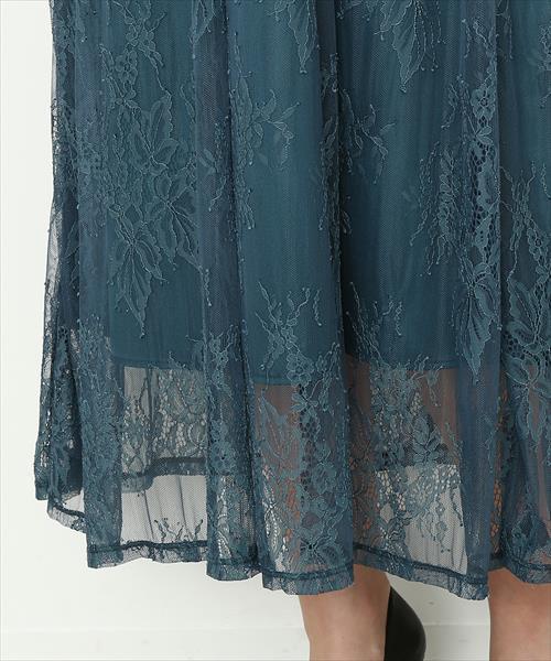 【完売品】ADAM ET ROPE' FEMME ボーダーレース重ね着ドレス ADAM ET ROPÉ FEMME(アダム エ ロペ ファム) / ボーダーレース