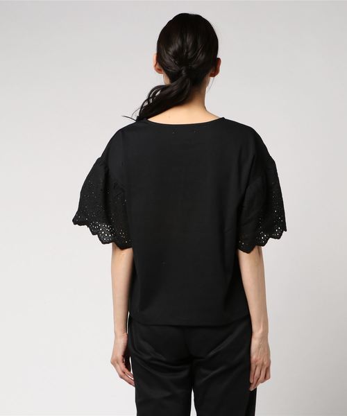 LOWRYS FARM（ローリーズファーム）の「ソデスカラッププルオーバー　789674 （Tシャツ/カットソー・レディース・オフホワイト/パープル/ネイビー/ブラック・LARGE/MEDIUM）」の6枚目の写真