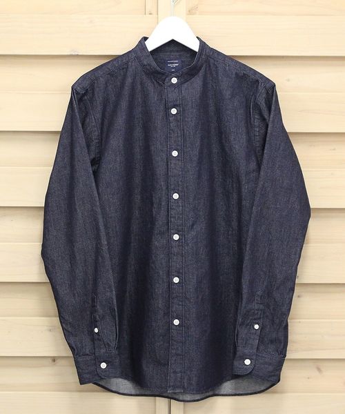 BACK NUMBER（バックナンバー）の「【BACK NUMBER】日本製児島デニムバンドカラーシャツ （シャツ/ブラウス・メンズ・ダークインディゴブルー・LARGE/MEDIUM/X-LARGE）」の4枚目の写真