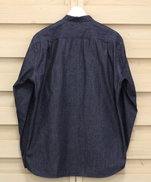BACK NUMBER（バックナンバー）の「【BACK NUMBER】日本製児島デニムバンドカラーシャツ （シャツ/ブラウス・メンズ・ダークインディゴブルー・LARGE/MEDIUM/X-LARGE）」の5枚目の写真