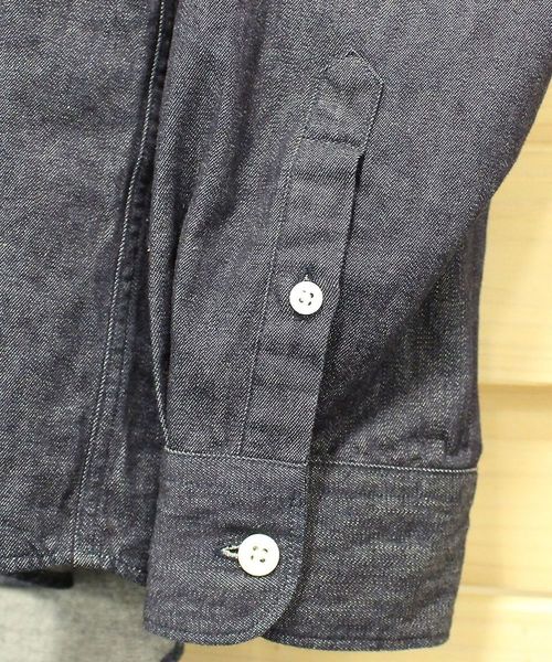 BACK NUMBER（バックナンバー）の「【BACK NUMBER】日本製児島デニムバンドカラーシャツ （シャツ/ブラウス・メンズ・ダークインディゴブルー・LARGE/MEDIUM/X-LARGE）」の9枚目の写真