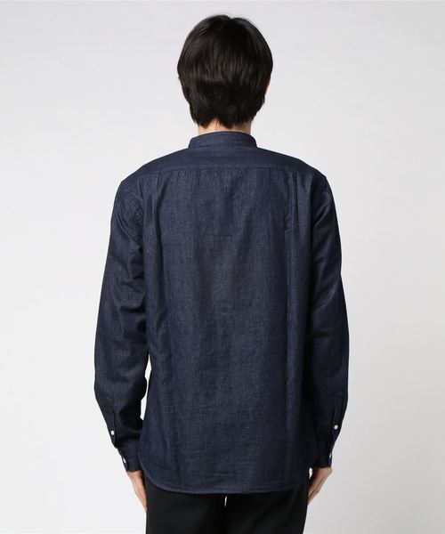 BACK NUMBER（バックナンバー）の「【BACK NUMBER】日本製児島デニムバンドカラーシャツ （シャツ/ブラウス・メンズ・ダークインディゴブルー・LARGE/MEDIUM/X-LARGE）」の2枚目の写真