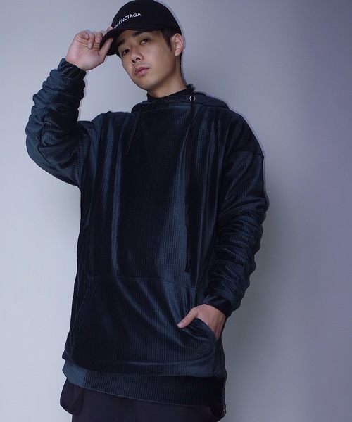 rovtski(ロフトスキー)の「rovtski【ビッグシルエット】チェックボアフリース2018 エクストラビックパーカー/WARMER JERZY 2018 PO EXTRA BIG(パーカー・メンズ・ブラック/グリーン/ブラック×レッド/ワイン・FREE)」の10枚目の写真